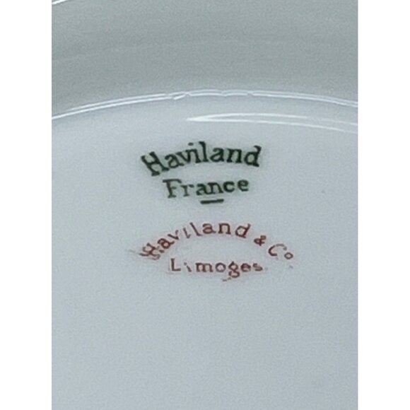 Haviland Schleiger 79 Pink Blue Poppies Footed Round Serving Bowl Limoges France - Picture 11 of 11